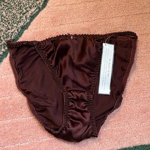 vintage 1990s brown silk high cut panties